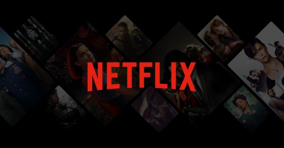 Netflix Logo mit Filmbildern