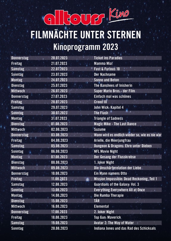 alltours Kino 2023 - Programm